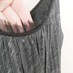 5/$25 Express Black sparkle camisole fringe rope top small